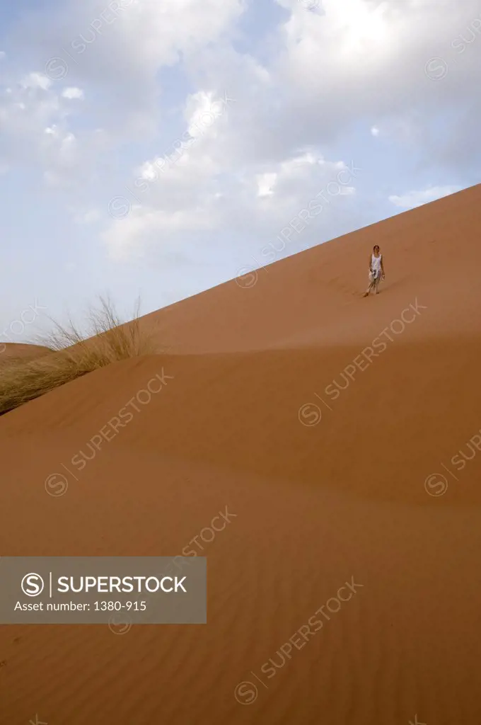 Low angle view of sand dunes, Erg Chebbi Dunes, Sahara Desert, Morocco