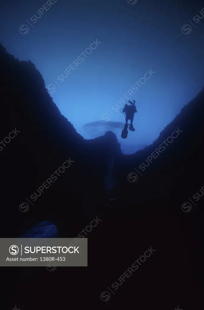 Person scuba diving, Venezuela