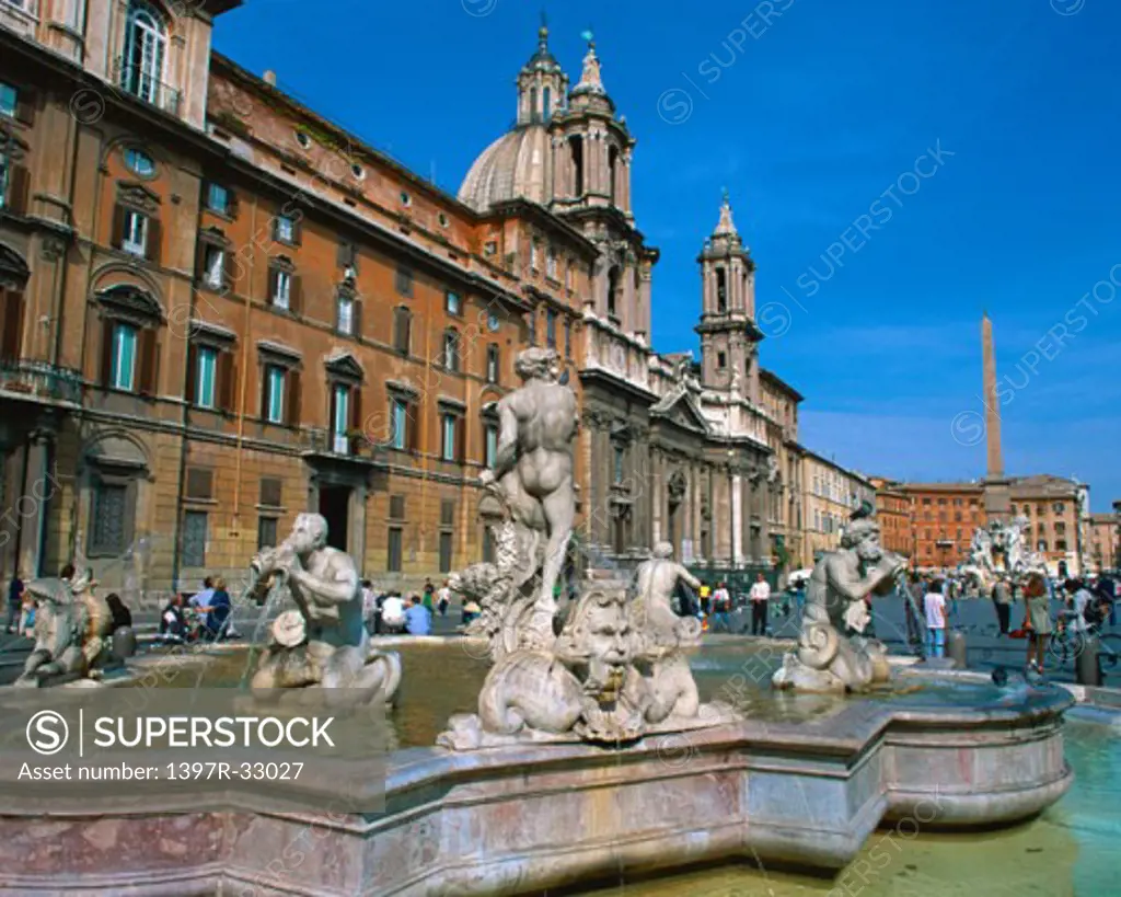 Fountain of the Moor Piazza Navona Rome Italy 
