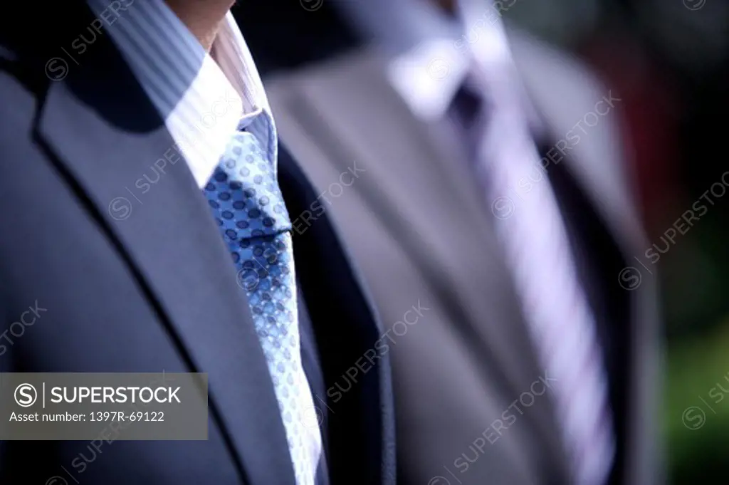 Close-up man's suit with shirt and tie