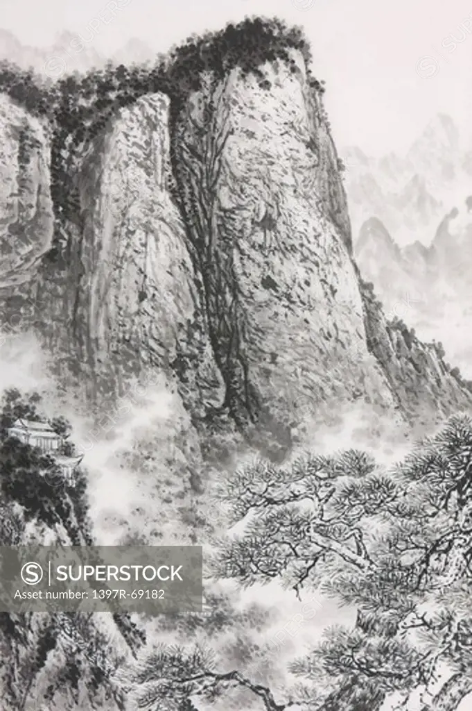 Chinese Fine art, Traditional Chinese Painting, Mountain