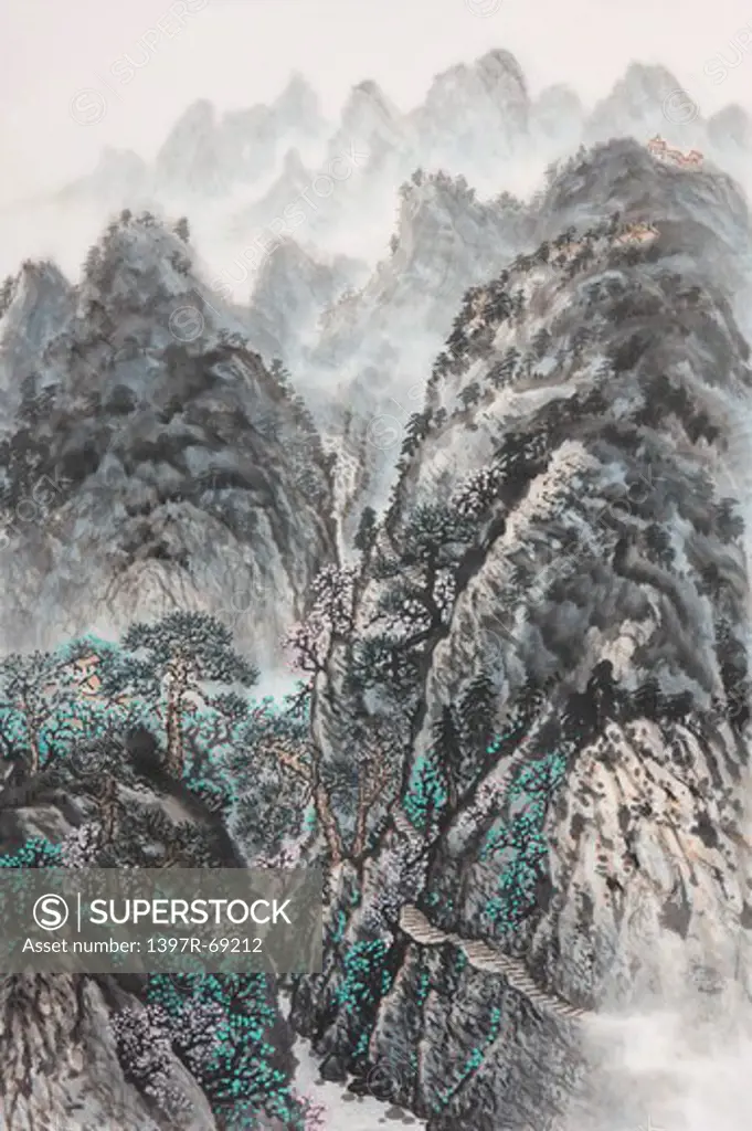 Chinese Fine art, Traditional Chinese Painting, Mountain