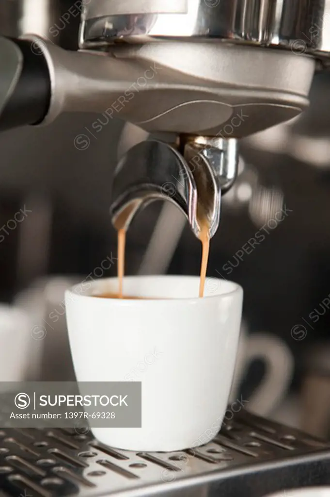 Coffee, Food And Drink Industry, Close-up of an espresso maker