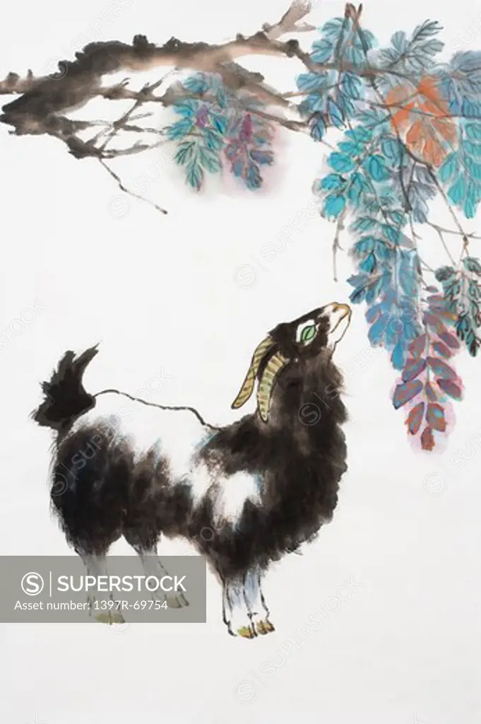 Chinese Fine art, Traditional Chinese Painting, Year Of The Sheep