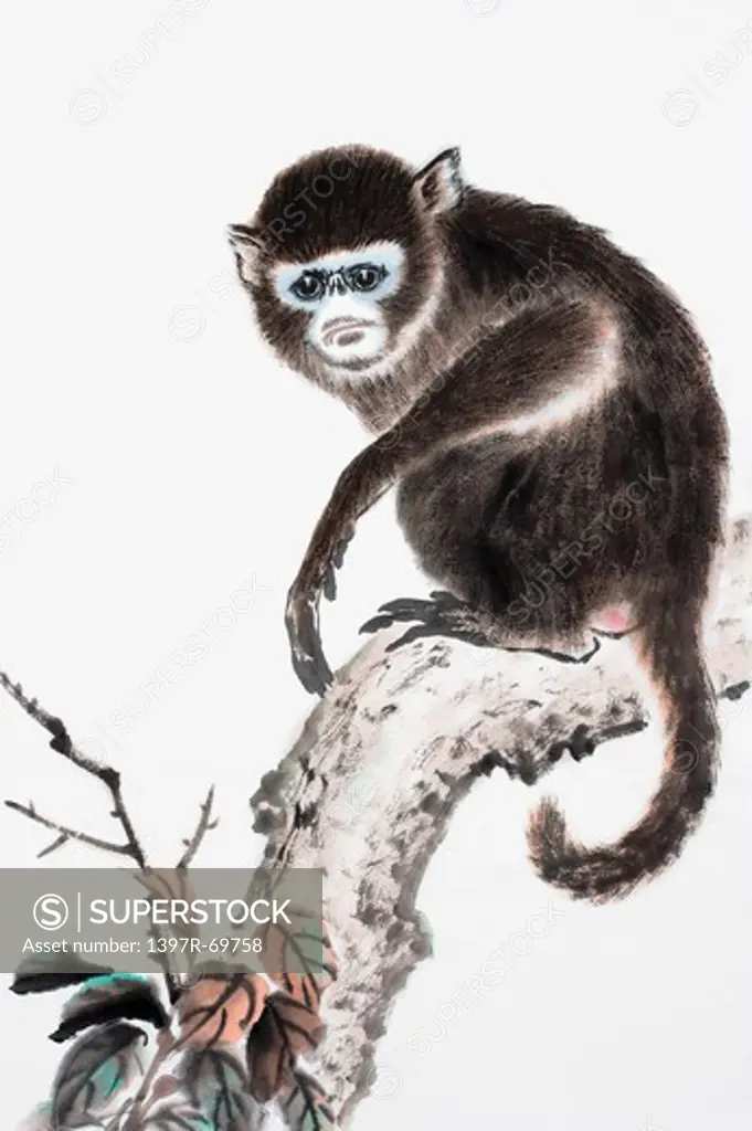 Chinese Fine art, Traditional Chinese Painting, Year Of The Monkey
