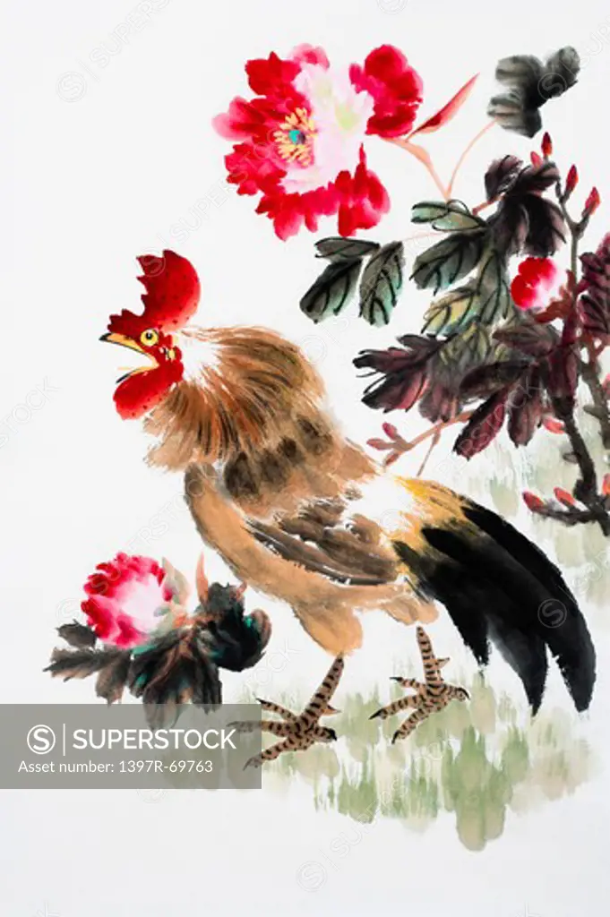 Chinese Fine art, Traditional Chinese Painting, Year Of The Rooster