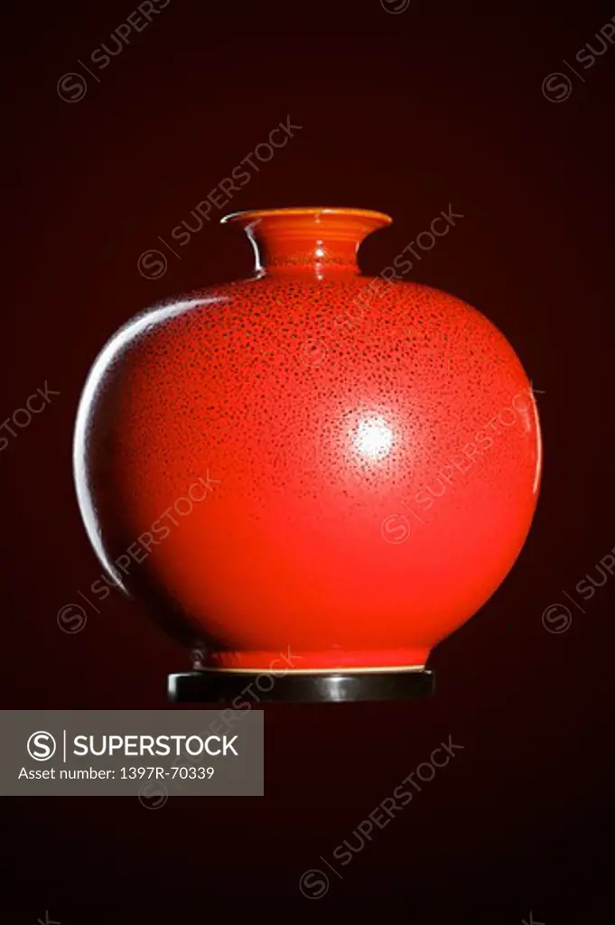 Close-up of a decorative pottery vase