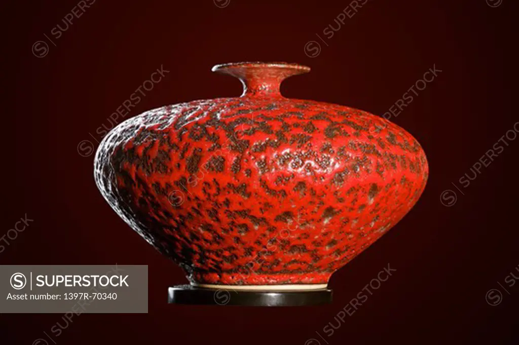 Close-up of a decorative pottery vase