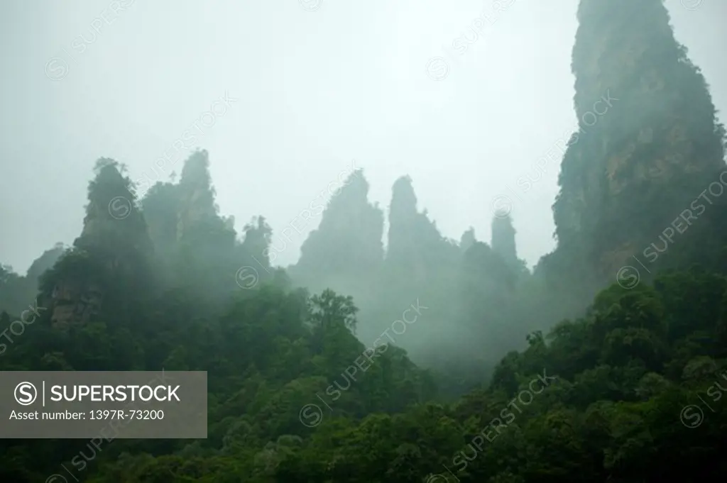 Rock Formation Named ""Ten Miles Picturesque Corridor"", Zhangjiajie, Hunan Province, China, Asia