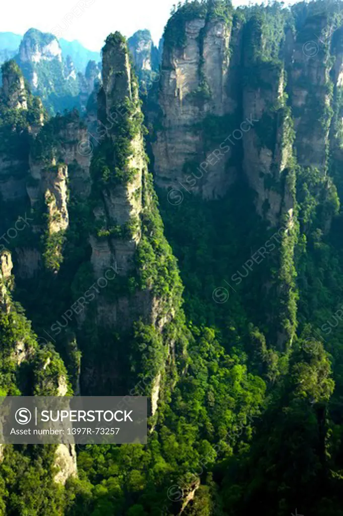 Yuanjiajie (Bounds of Yuan), Rock Formation named ""Mihun Stage"", Zhangjiajie, Hunan Province, China, Asia
