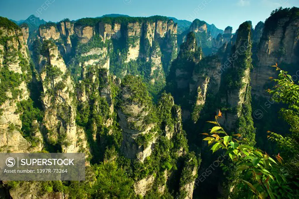 Yuanjiajie (Bounds of Yuan), Rock Formation named ""Mihun Stage"", Zhangjiajie, Hunan Province, China, Asia