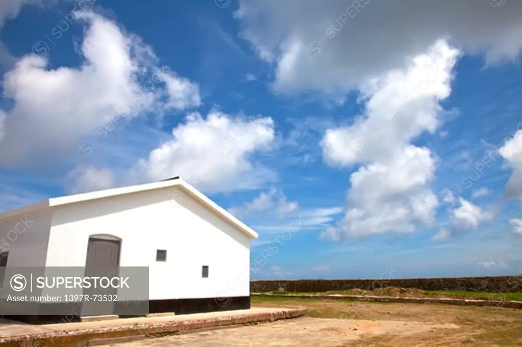 House and blue sky in Matsu