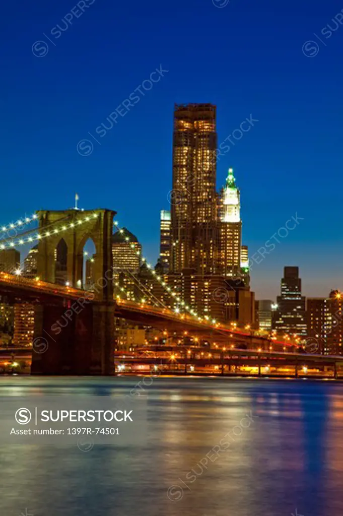 Brooklyn Bridge, Manhattan, New York City, New York State, USA, North America