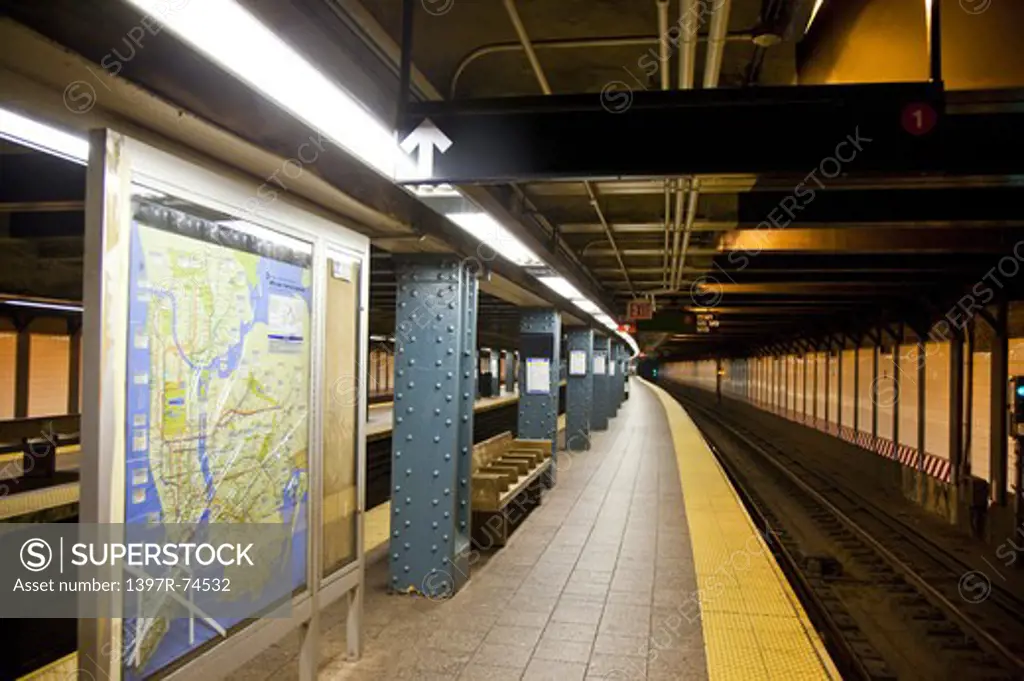 Subway Platform, Manhattan, New York City, New York State, USA, North America