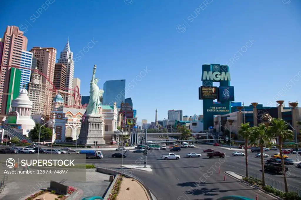 The Las Vegas Strip including the New York hotel and casino