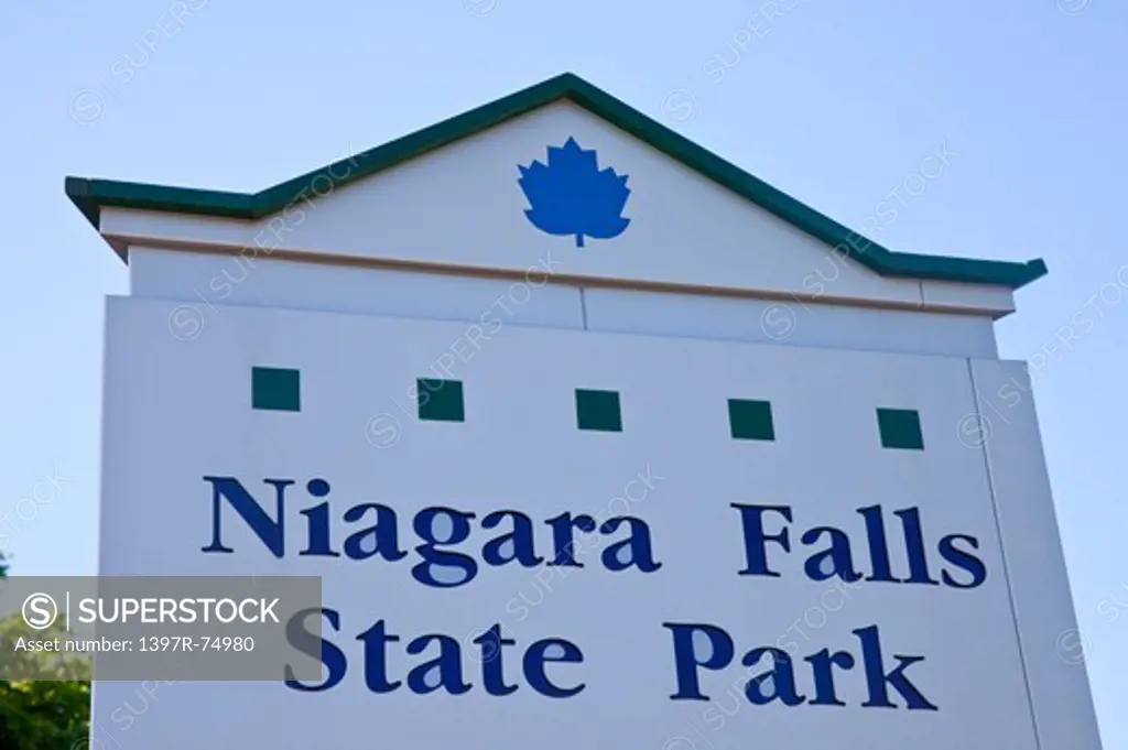 Sign in Niagara Falls, New York State, USA, North America