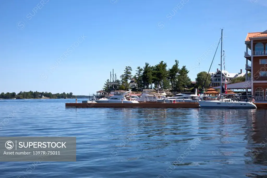 Nautical Vessel and House, Thousand Islands, New York State, USA, North America