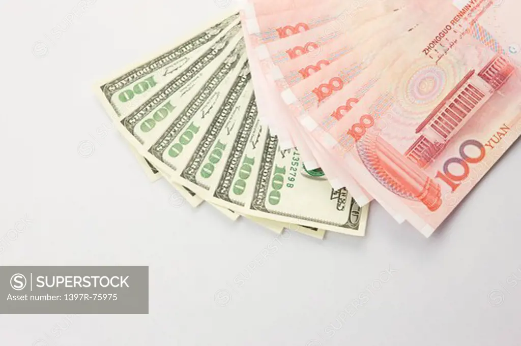 Chinese and US Paper Currency