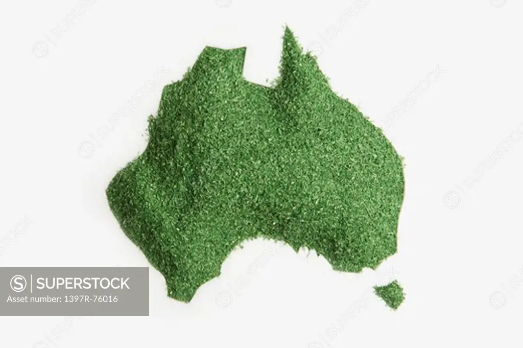 Map of Australia made of grass