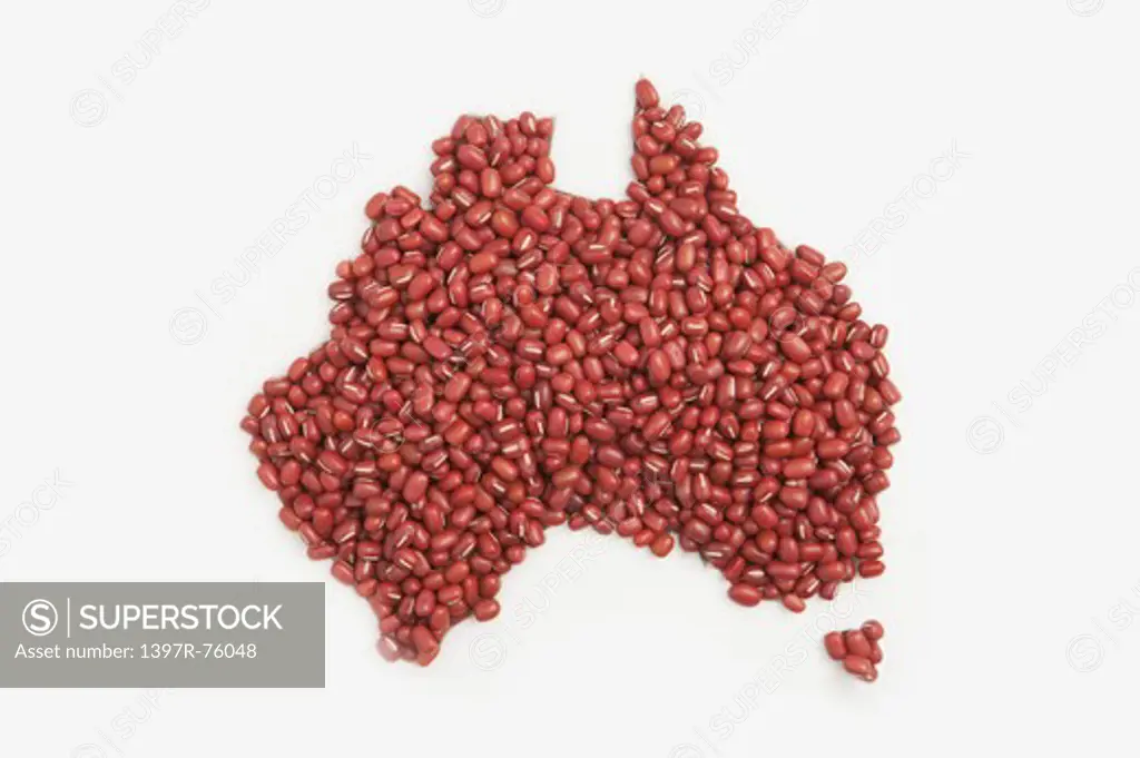Map of Australia made of Red Beans