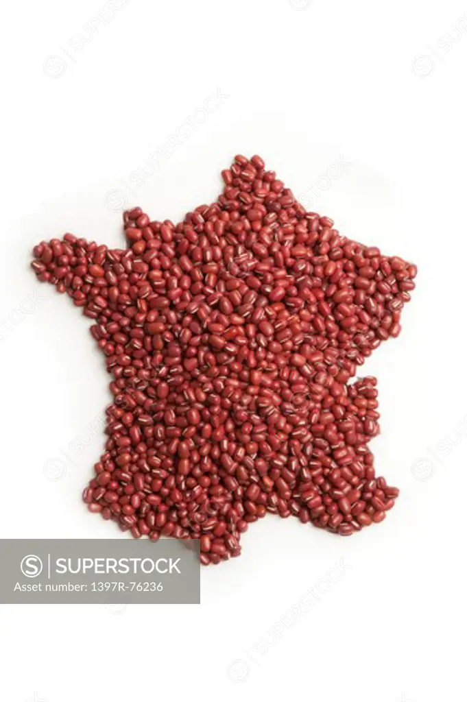 Map of France made of Red Beans