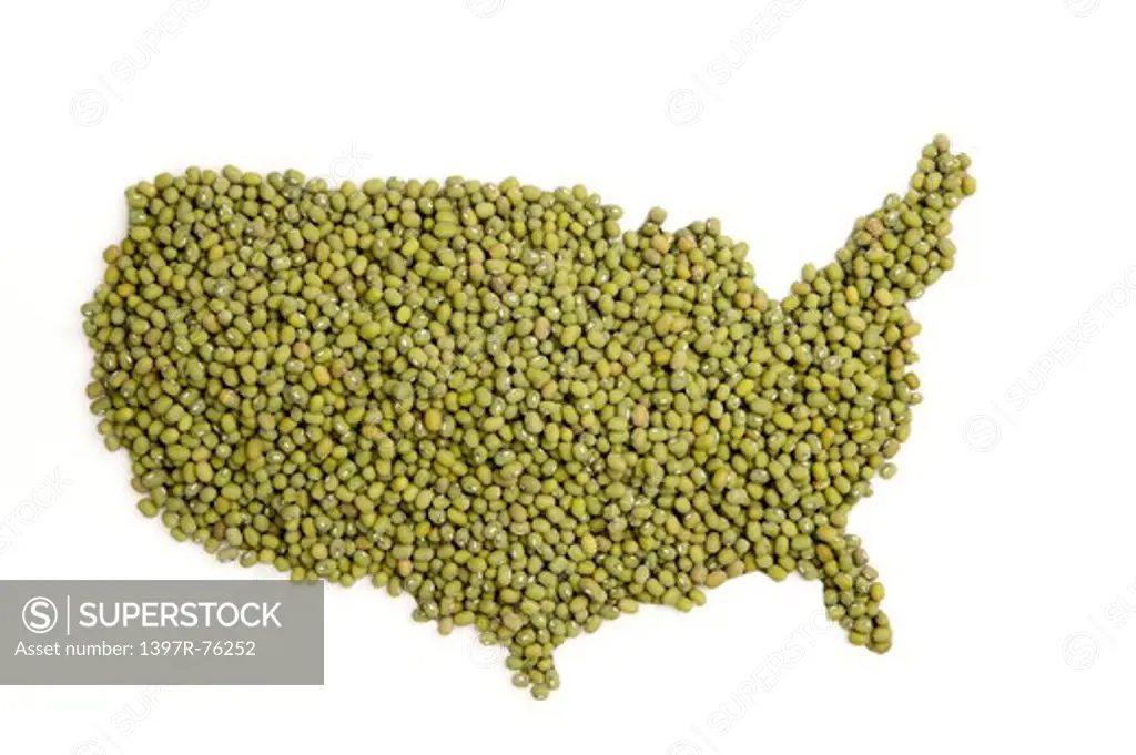 Map of America made of Green Beans