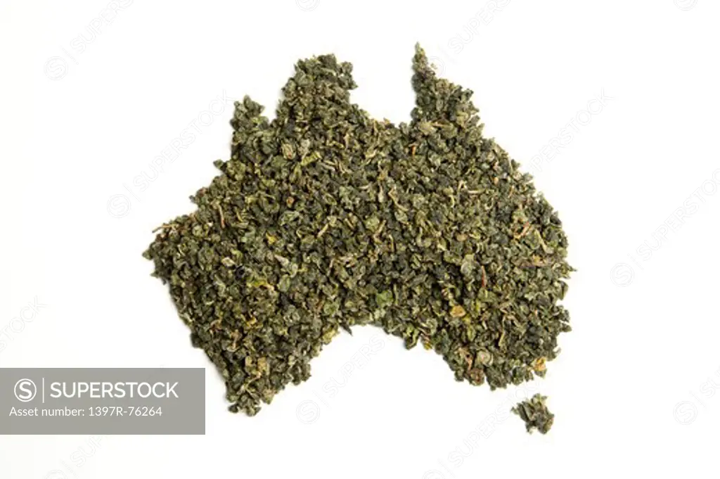 Map of Australia made of Tea Leaves