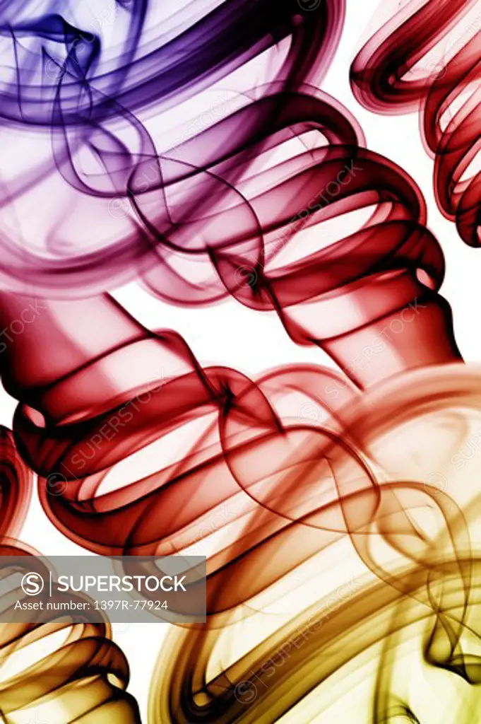 Ethereal drift of multi colored swirling smoke