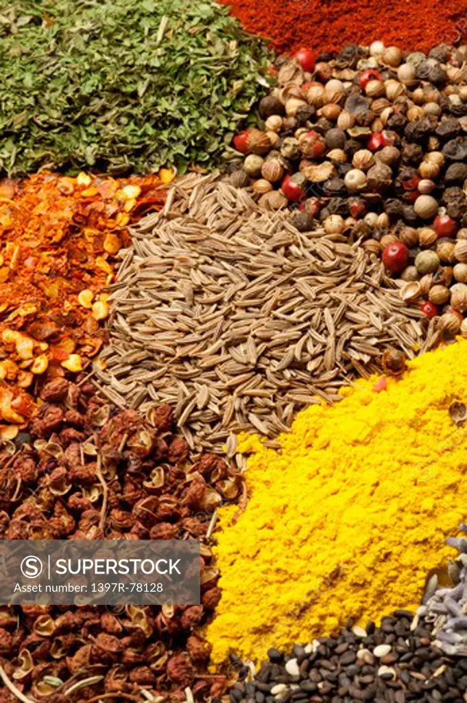 Spice, Pepper, Cardamom, Chili, Lemon Grass, Cinnamon, Coriander, Fennel, Rosemary, Curry Powder, Chili Pepper, Sesame