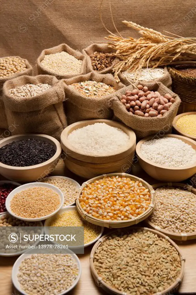 Rice, Glutinous Rice, Millet, Barley, Oat, Red Bean, Soybean, Job's Tear, Peanut, Sesame