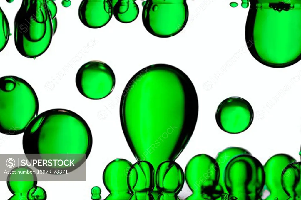 Green water droplets