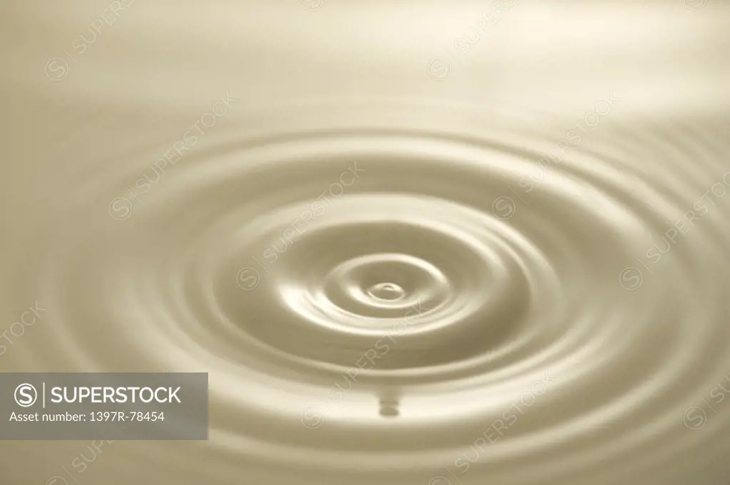A drop of milk captured just as it landed in the pan of milk