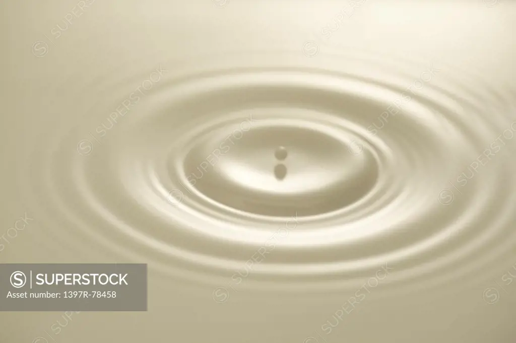 A drop of milk captured just as it landed in the pan of milk