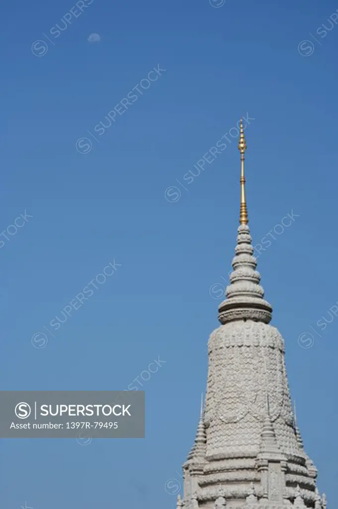 Moon and Silver stupa, Royal palace, phnom penh,Cambodia,Asia