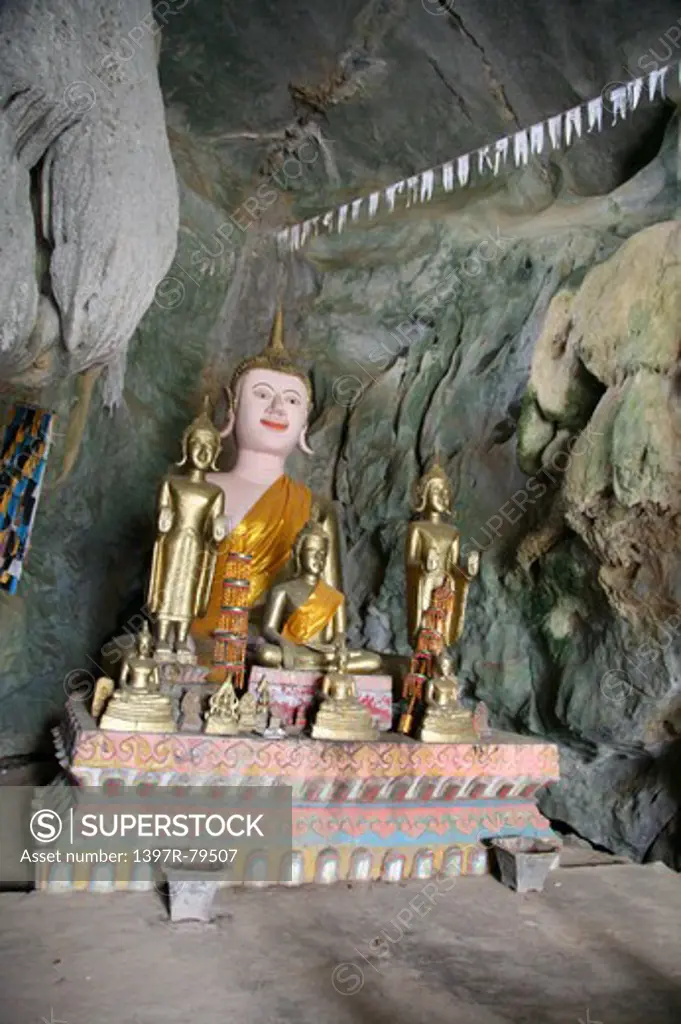 Buddha in a cave, vang vieng,Laos,Asia