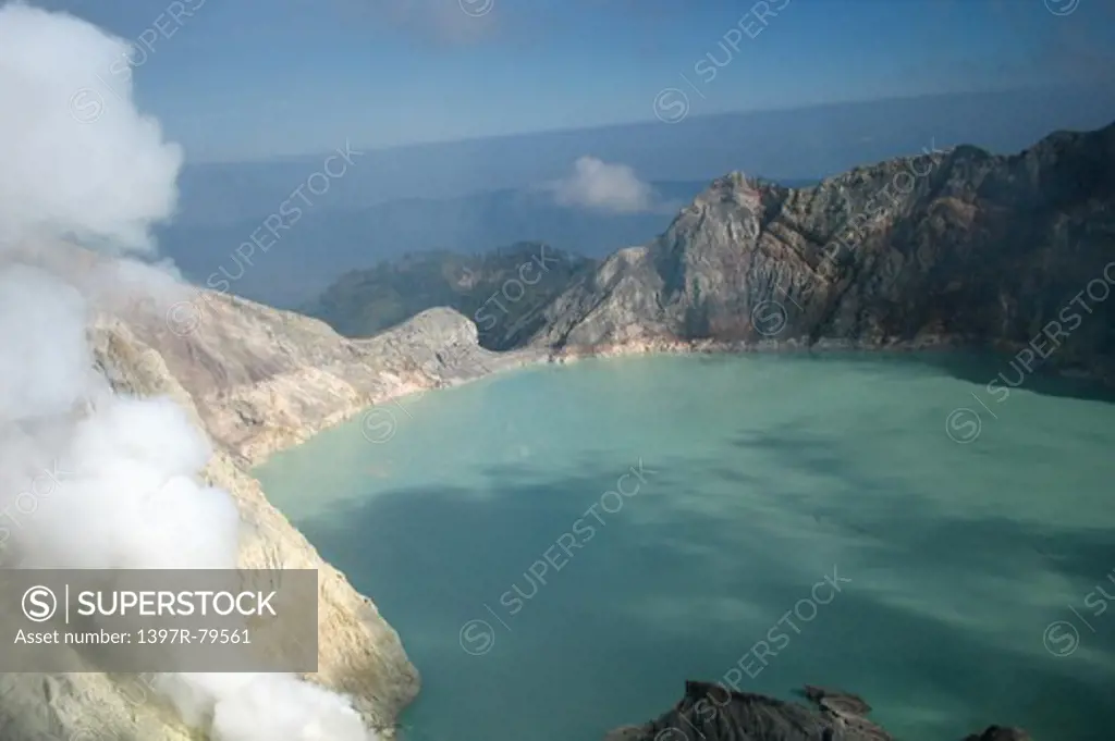 Lake on the ljen plateau,Indonesia,Asia