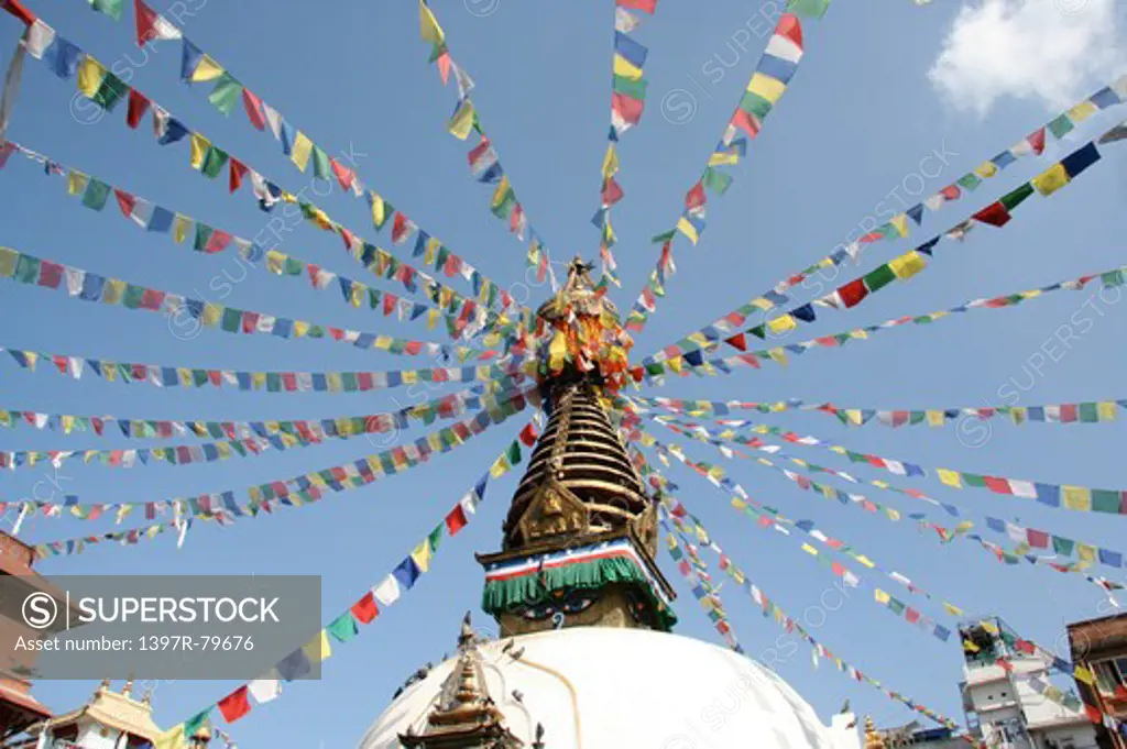 Nepalese eyes pagoda tamel kathmandu, Nepal, Asia