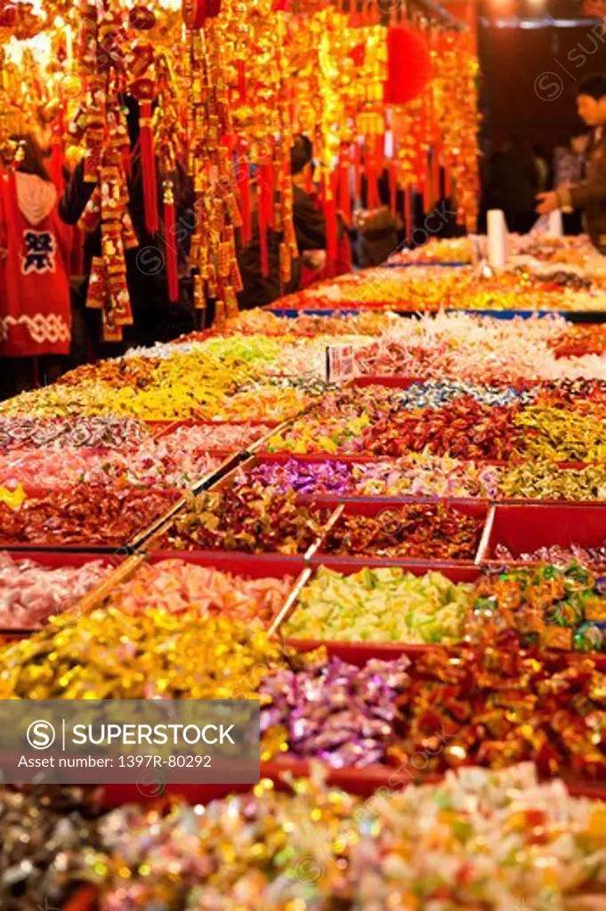 Variation of candies and Chinese decoration