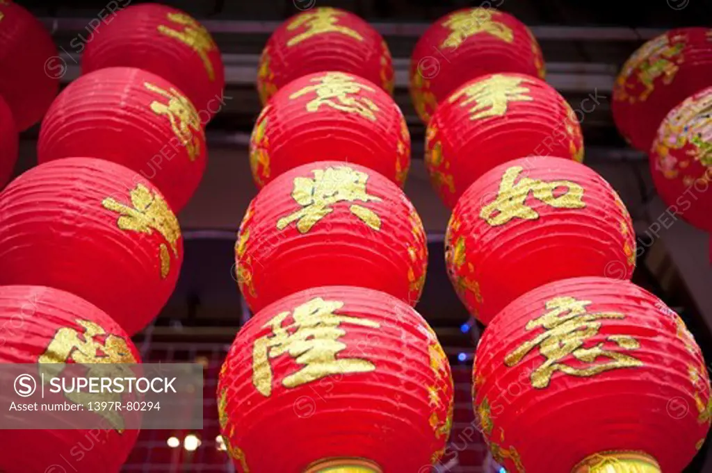 Close-up of Chinese lanterns