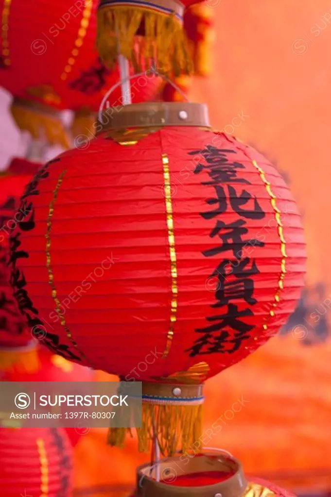 Close-up of Chinese lanterns