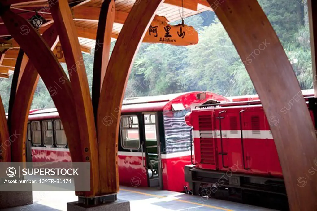 Train, Alishan, Chiayi, Taiwan, Asia,