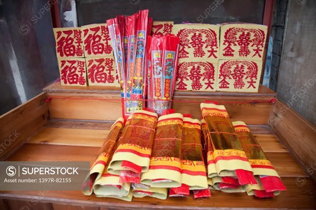 Incense, The Queen Of Heaven Temple, Historic Relics, Lu Kung, Zhanghua, Taiwan, Asia,