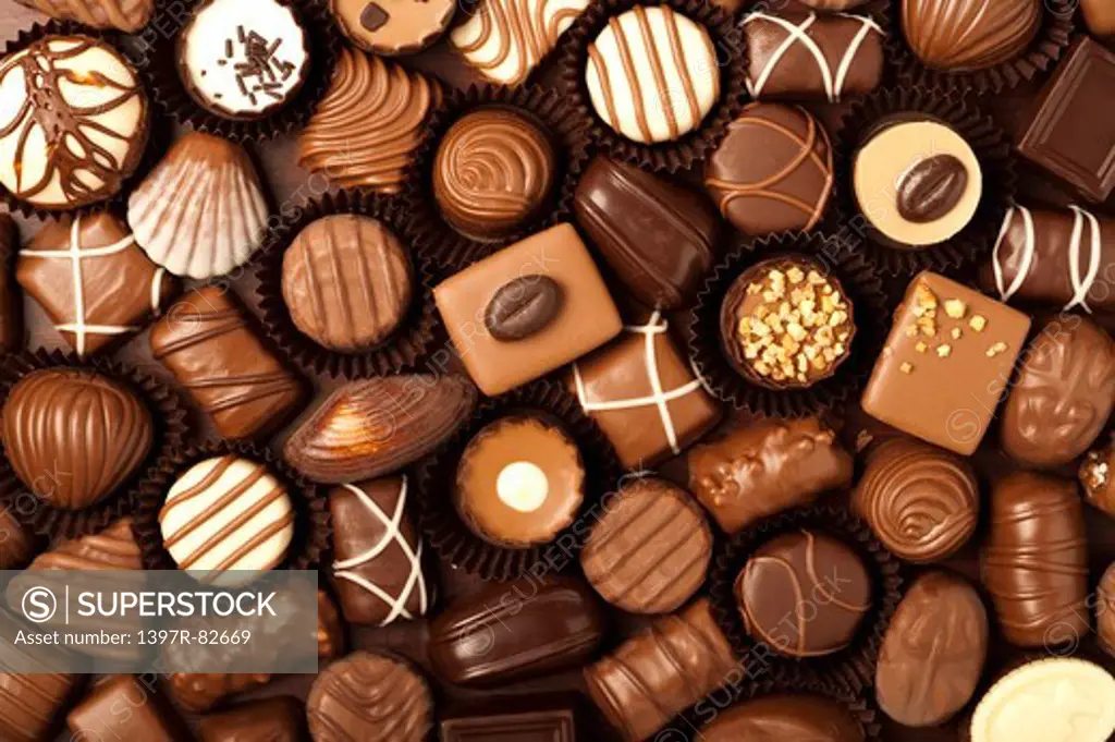Close-up of variation of chocolates
