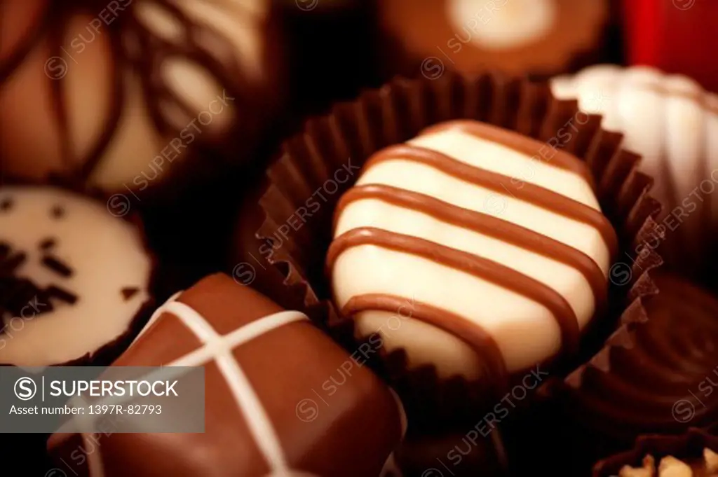 Close-up of variation of chocolates
