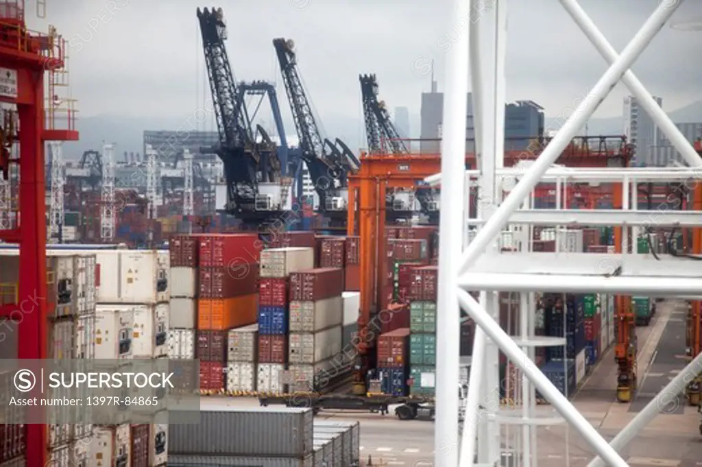 Asia, Hong Kong, Transportation, Cargo Container,