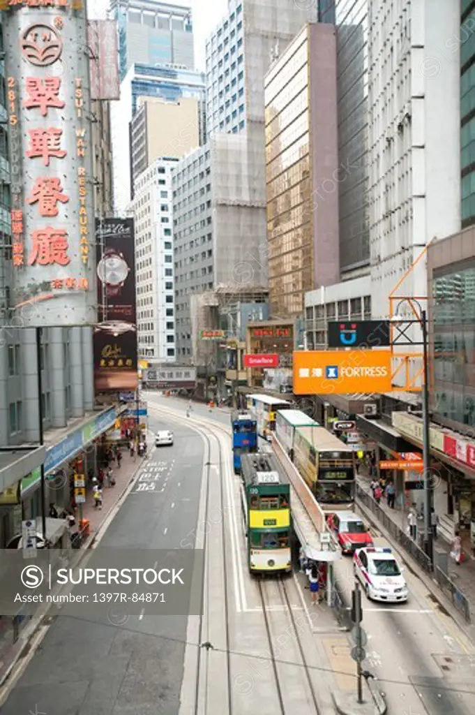 Asia, Hong Kong, Traffic, City Street,