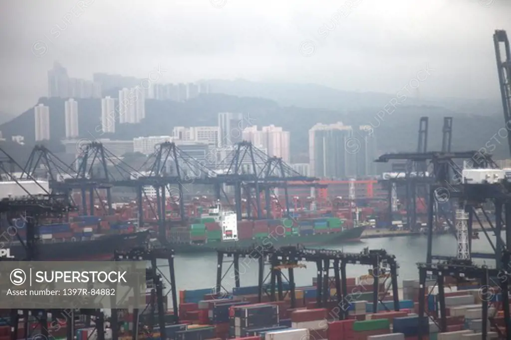 Asia, Hong Kong, Transportation, Cargo Container,