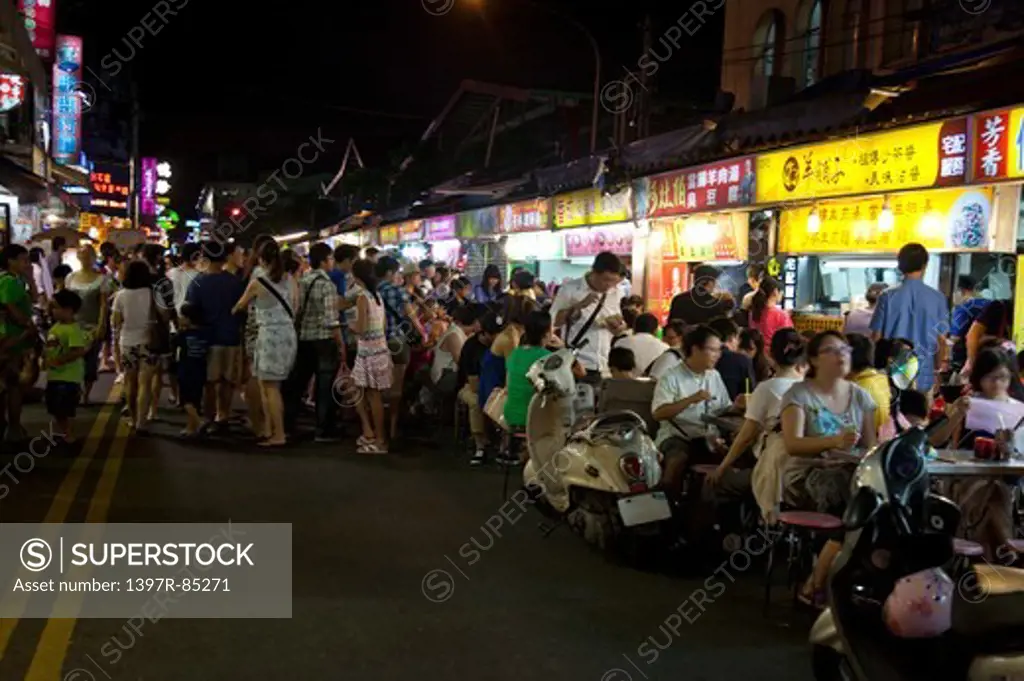 Night Market, City Street, Market Stall, Yilan, Taiwan, Asia,