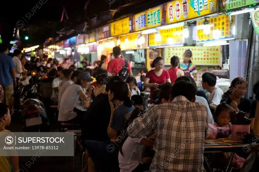Night Market, City Street, Market Stall, Yilan, Taiwan, Asia,