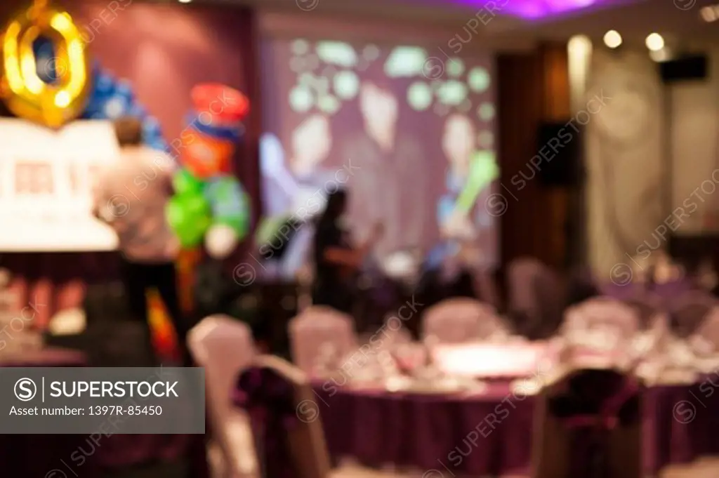 Banquet in a restaurant, defocused
